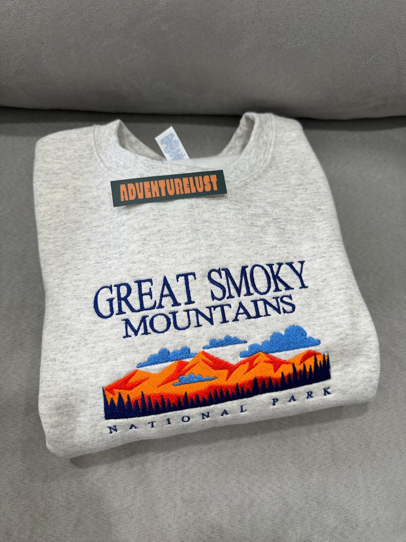Embroidered Great Smoky Mountains National Park Crewneck Sweatshirt