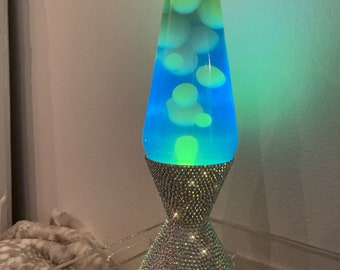 White blue lava lamp deals