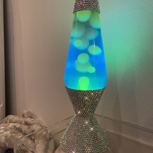 Rhinestoned Blue Lava Lamp Etsy