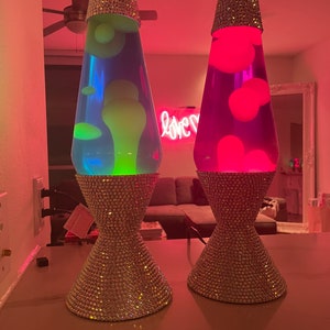 Rhinestoned Pink Lava Lamp image 1