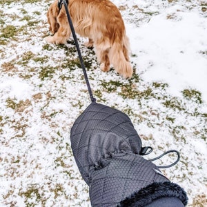 Leash Mitten for dog walking| leash holder |winter mitten| gift for him | gift for her| unique gift | Dog gift |  Leash muff