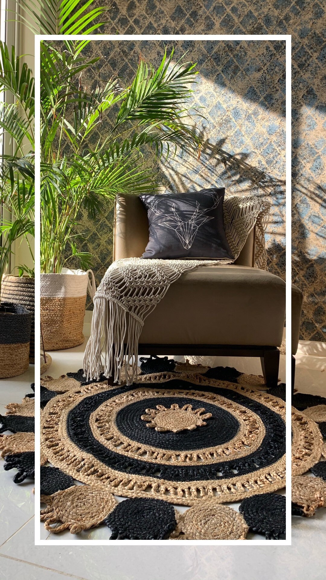 Handmade Jute Rug Floral Round Jute Rug Natural Jute Etsy