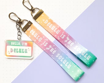 DELULU Keychain Strap | K-Pop Light Stick Strap I Keychain | Delulu is the Solulu | Delusional K-pop Fan | Kpop Lanyard Wrist Strap