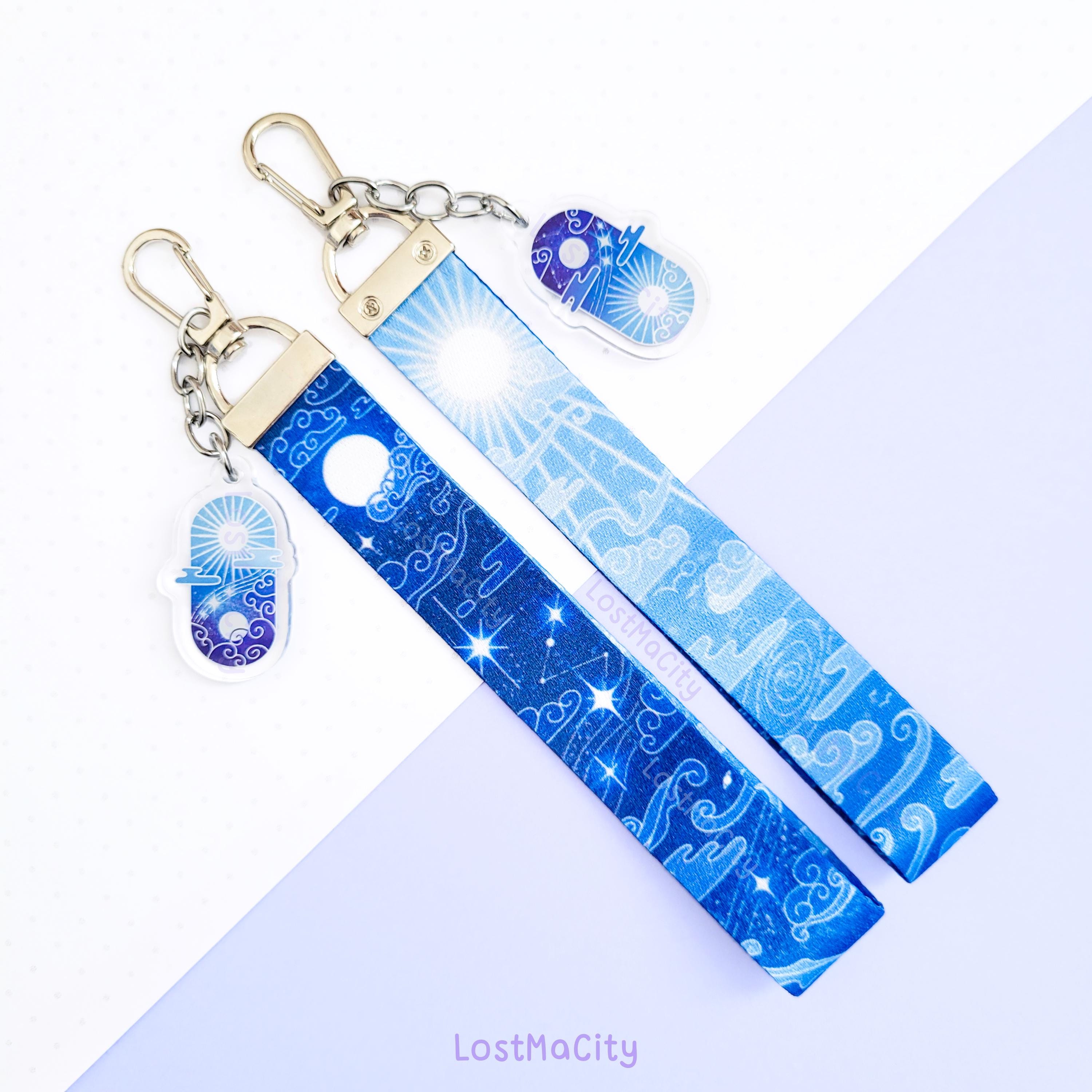 Sun & Moon Keychain Strap | Kpop Light Stick Strap | Acrylic Keychain | Day and Night | Lanyard Wristband | Phone Strap Accessory