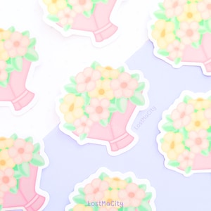 Adesivo Bouquet di Fiori / Cancelleria Cottage Core / Campo di Fiori / Cancelleria Carina / Adesivo Bullet Journal / Forniture per la Creazione di Biglietti Regalo