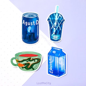 Suga de solo adesivo | Min Yoongi | Conjunto de adesivos Kpop | Agosto D | Daechwita | Gangorra | Sombra