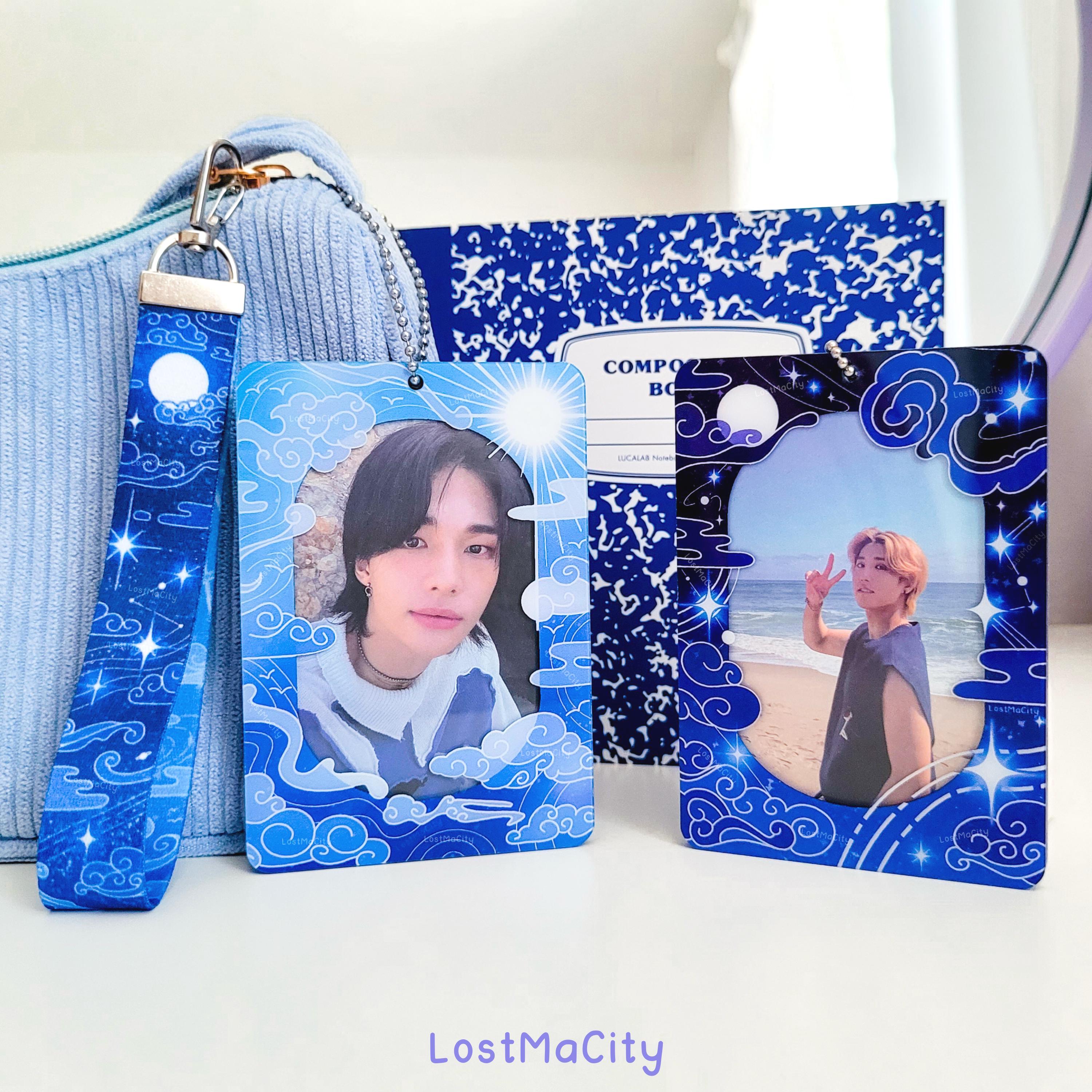 Sun & Moon Double Sided Photocard Holder | Blue Kpop Acrylic PC