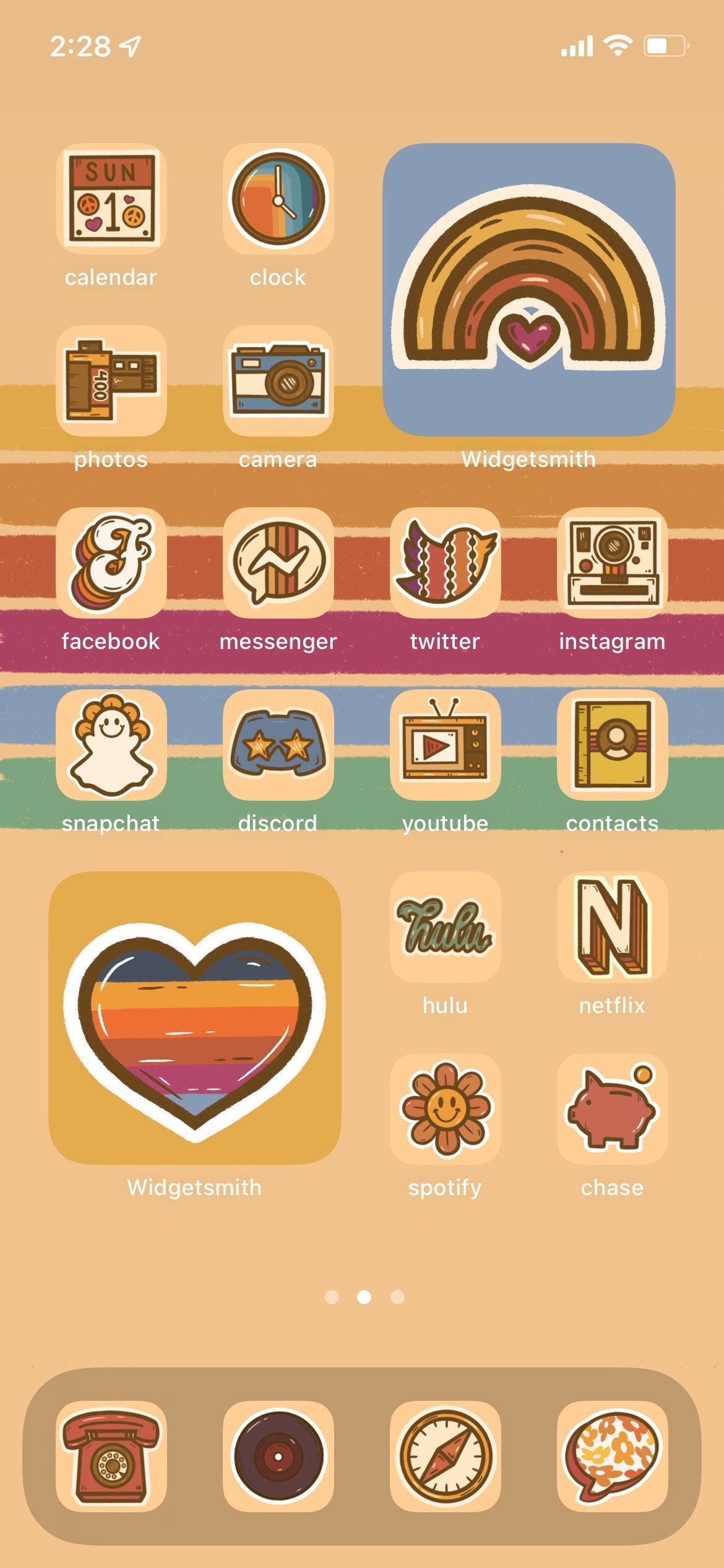 Retro/70's Inspired Icon Pack - Etsy