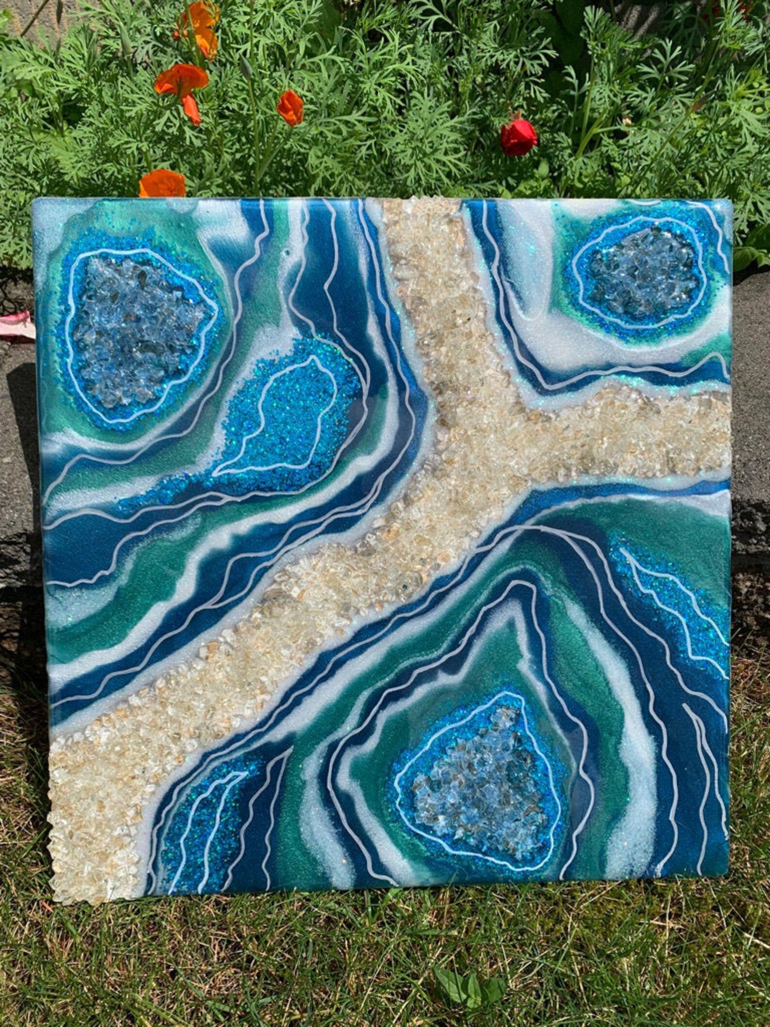 Geode ArtWall ArtEpoxy Resin Geode ArtGeode Resin ArtHome Etsy