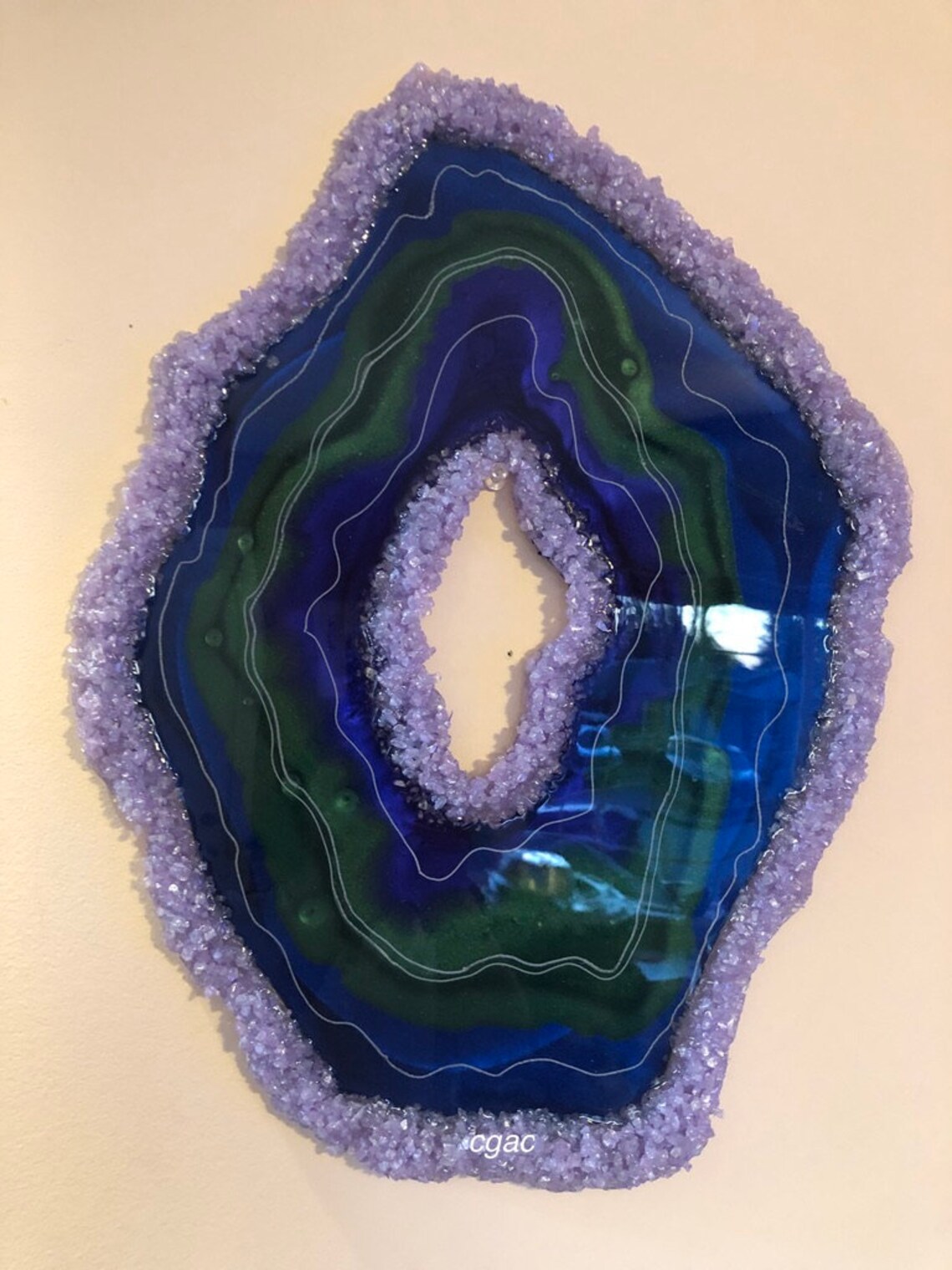 Epoxy Resin Geode ArtWall ArtFree Form Resin Geode Etsy