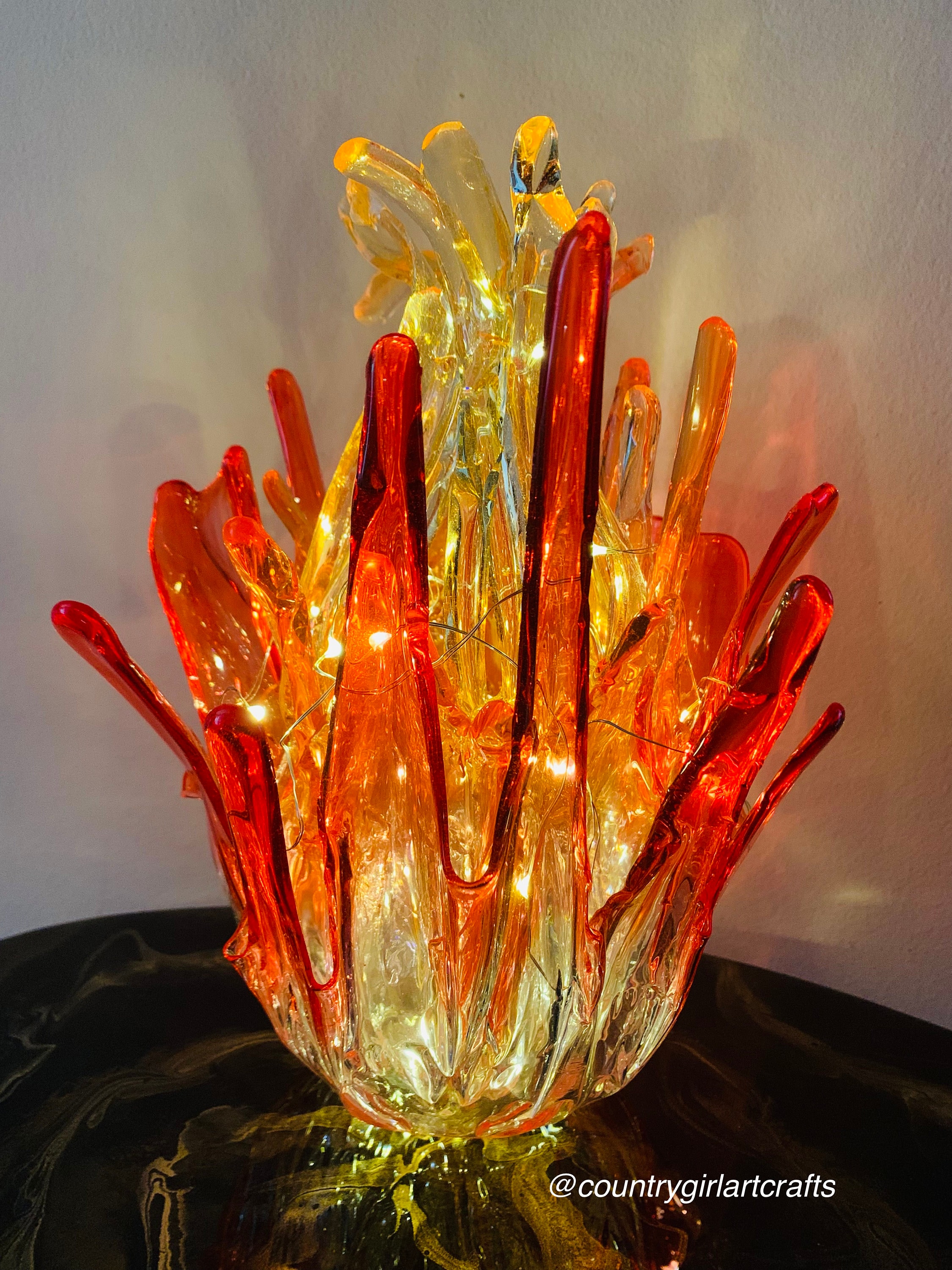Fire Inspired SculptureLight SculptureResin VaseResin Fire Etsy