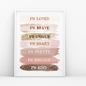 Positive Affirmation - Motivation - Rainbow - Kids Print - Teen girl room decor - Teen Girl Gifts - Daily Affirmation Prints -  Unframed