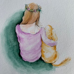 Originele aquarelkaarten (niet afgedrukt) Handgeschilderd Moederdag, verjaardag, bedankt, goed gelachen, gefeliciteerd, wenskaart, 4,25 x 5,5 inch