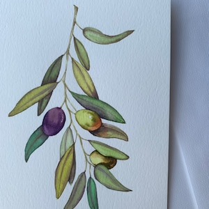 5”x7”Original Hand Painted Watercolor Cards(not print) Mother’sDay,blank greeting, Wedding,Birthday,Thank you,Congrats card,Olive tree Card.