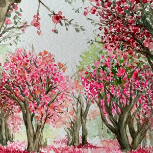 Original  hand painted Watercolor Cards. 4.25”x5.5” (not print),Floral, thank you, blank Card,greeting,anniversary, Valentine’s Day Card