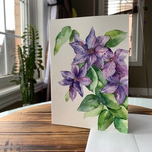 5”x7” Original Hand Painted watercolor card (not a print), Mother’sDay Wedding ,Birthday ,Congratulations,Thank you,Flower Card.