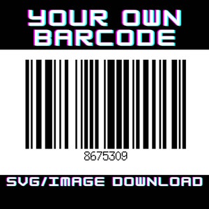 Custom Barcode Download - SVG/PNG/JPG - Made to Order Barcode