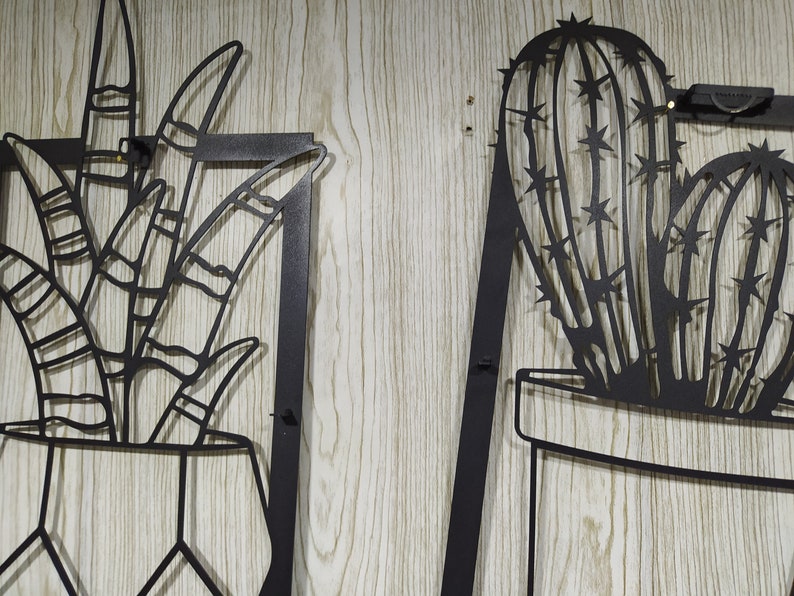 Metal wall art cactus large wall decor Handmade wall decor Etsy