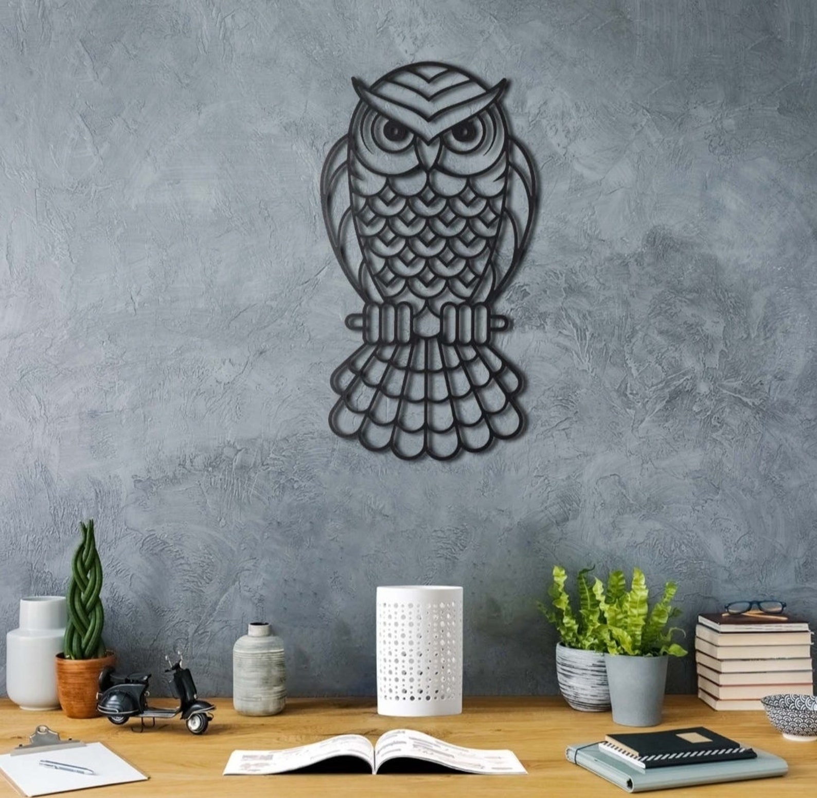 Metal Wall Art Owl Large Wall Decor Handmade Wall Decor Etsy