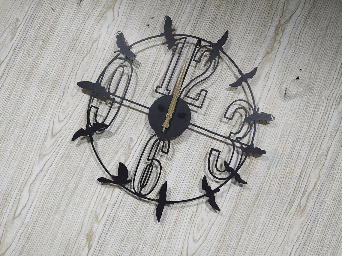 Birds on clock bird wall clock decorative clock metal wall Etsy