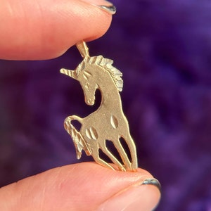 Tattooed Unicorn Necklace Gold Tone