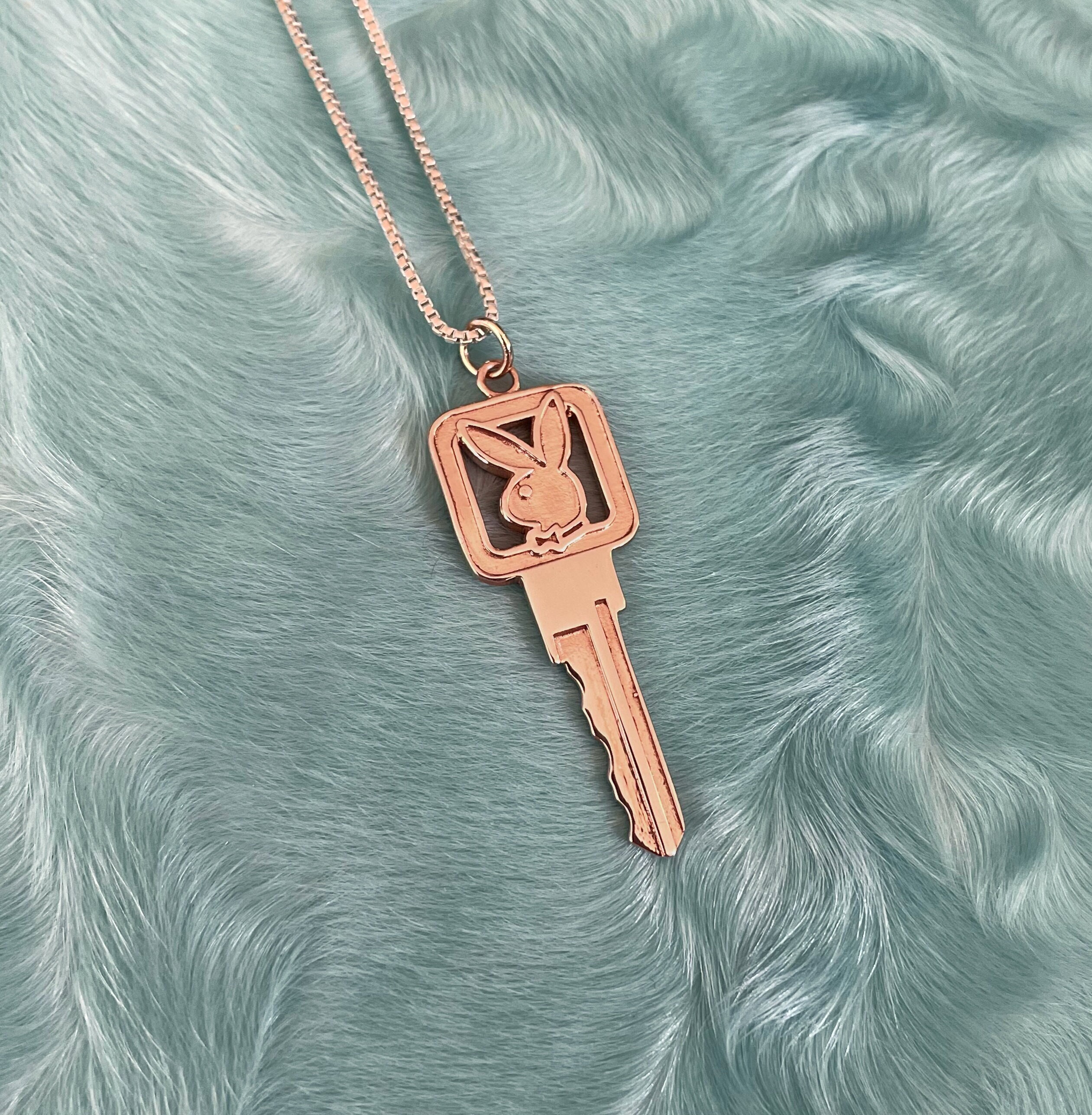 Playboy Bunny Key Charm Pendant 10k Rose Gold Etsy