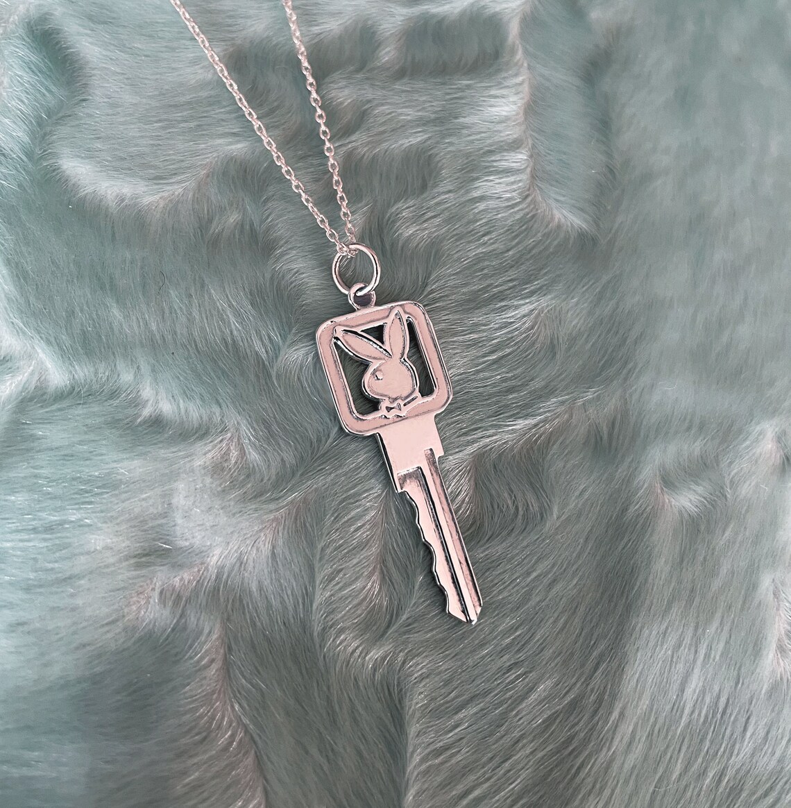 Playboy Bunny Key Necklace Sterling Silver Etsy