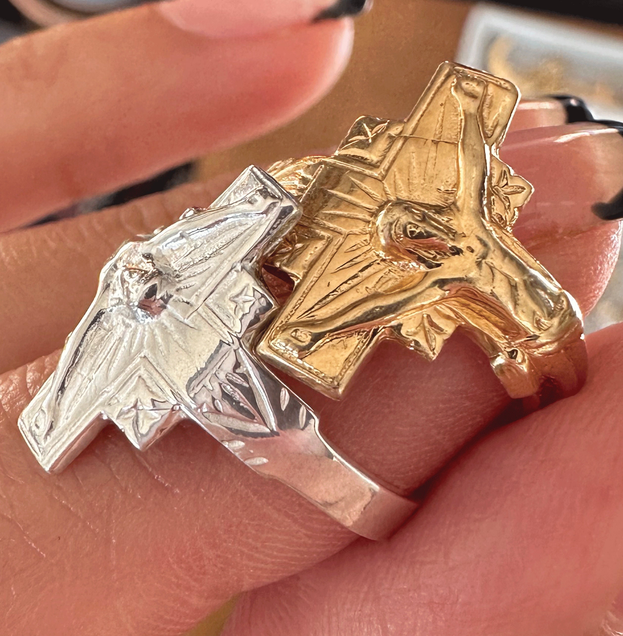 アクセサリー vintage silver cross cut ring K10GOLD vintage silver cross cut ring K10GOLD（10K Gold Plated/cross