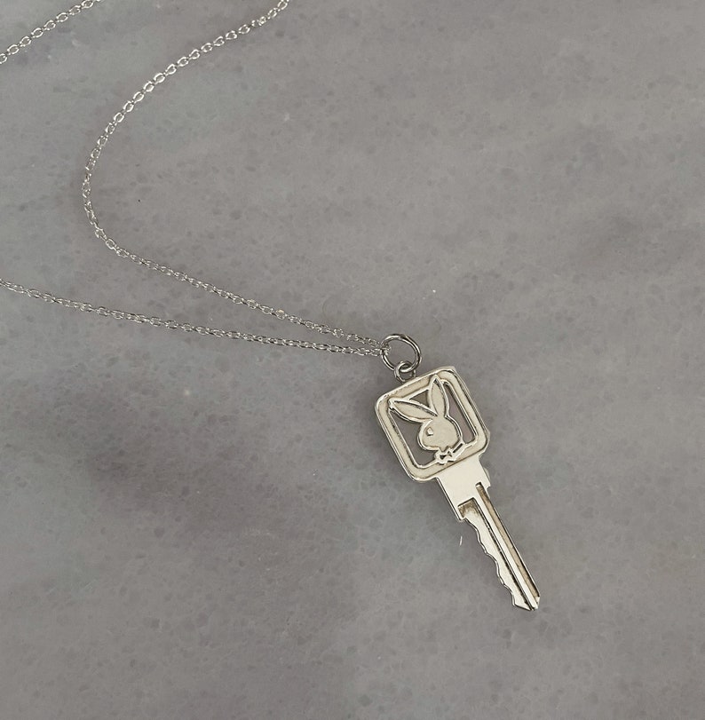 Playboy Bunny Key Necklace Sterling 
