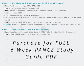 6-Wochen PANCE Lernleitfaden PDF