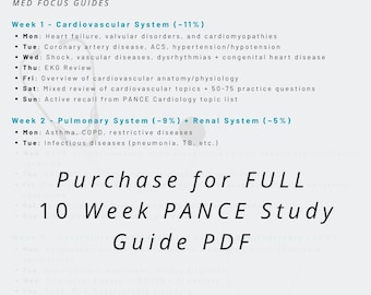 10 Wochen PANCE Lernleitfaden PDF