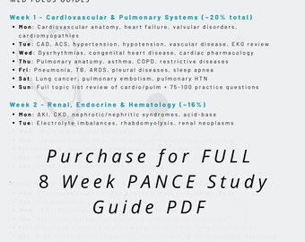 8 Wochen PANCE Lernleitfaden PDF