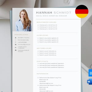 Professional Resume Template with Photo for Word & Google Docs, Modern and Simple CV Template