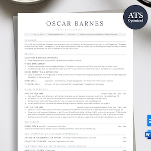 ATS Resume Template: Minimalist, Modern Resume, References, Cover Letter (Google Docs, Word)