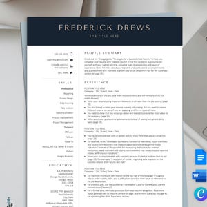 Executive Resume Template: Modern CV Design for Canva, Word, Google Docs