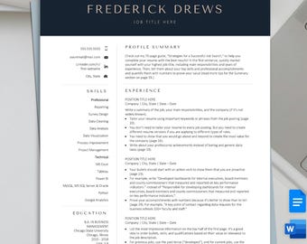 Executive Resume Template: Modern CV Design for Canva, Word, Google Docs