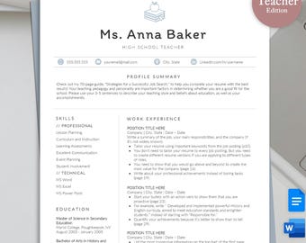 Lärar-CV-mall: Modern CV-design för Word och Google Dokument