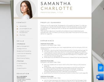 Photo Resume Template: Modern, Clean CV for Word & Google Docs
