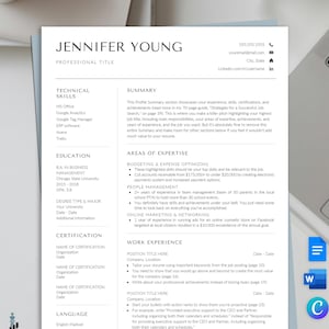 Skills Based Resume Template: Modern, Minimalist Design (Canva, Word, Google Docs)
