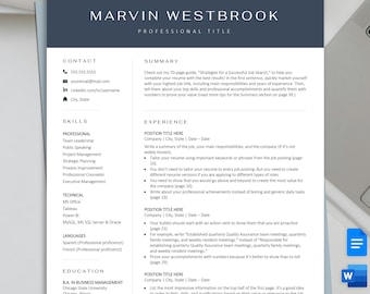Szablon CV dla kadry kierowniczej: nowoczesny projekt dla kadry kierowniczej (Word, Dokumenty Google, Canva)