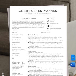 Modèle de CV professionnel : design moderne et minimaliste (Canva, Word, Google Docs)
