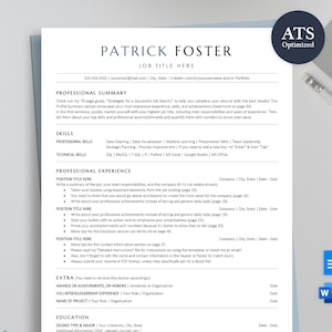 Tech Resume Template: ATS-Friendly, Modern Design (Google Docs, Word)