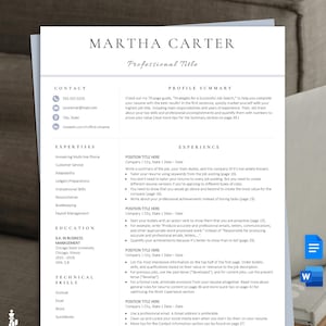 Lebenslauf-Vorlage für kaufmännisches Personal: Modernes, sauberes Design (Word, Google Docs)