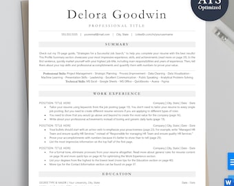 ATS Resume Template: Modern, Minimalist CV (Word & Google Docs)
