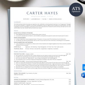 ATS Resume Template: Modern, Minimalist Design for Word & Google Docs