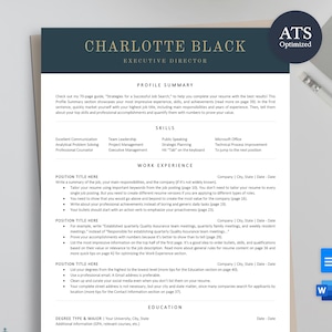 Executive Resume Template: ATS-Friendly Modern CEO Design for Word, Google Docs