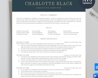Executive Resume Template: ATS-Friendly Modern CEO Design for Word, Google Docs