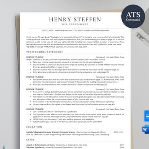 Tech Resume Template: ATS-Friendly, Modern, Minimalist