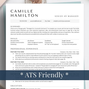 Minimalist ATS Friendly Resume Template for Google Docs & Word Clean Modern ATS Resume for HR Manager, Recruiter Resume, Simple Resume image 2