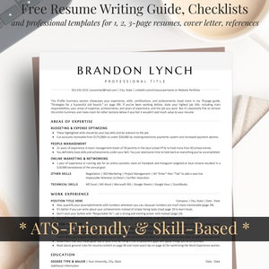 ATS Resume & Cover Letter for Google Docs, Word Resume Template | Combination Resume, Simple Resume, Modern Resume Minimalist, ATS Resume